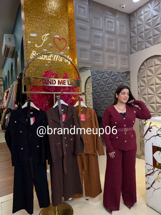 WOOLEN BM CORD PANT WITH BELT (IMP-631)