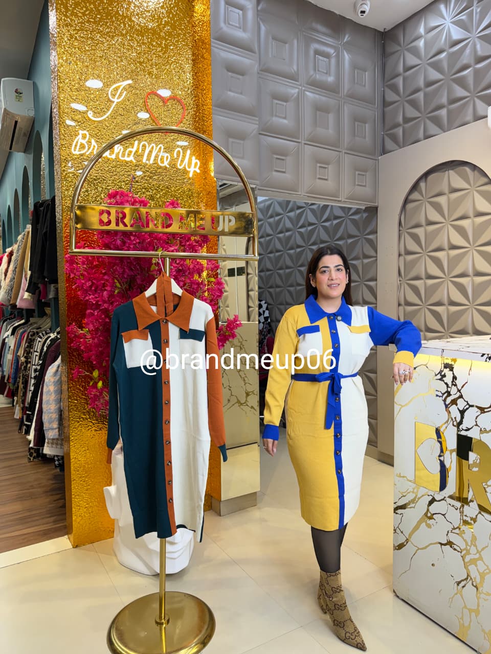 DOUBLE COLOR WOOLEN DRESS (IMP-637)