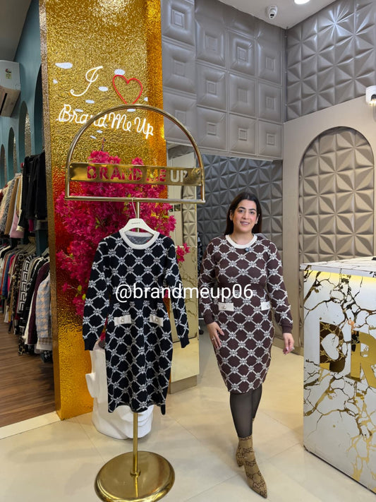 PRINTED WOOLEN DRESS (IMP-638)