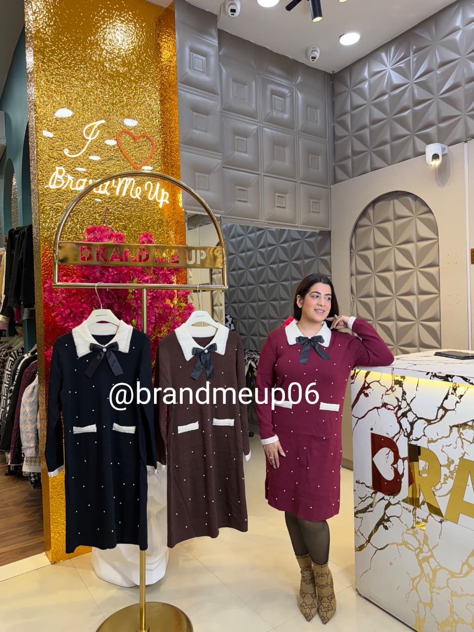 WOOLEN PEARLY DRESS (IMP-640)