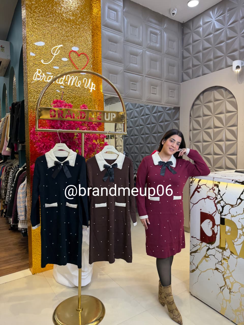 WOOLEN PEARLY DRESS (IMP-640)