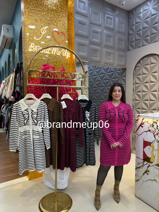 CUTE BOW KNIT DRESS (IMP-642)