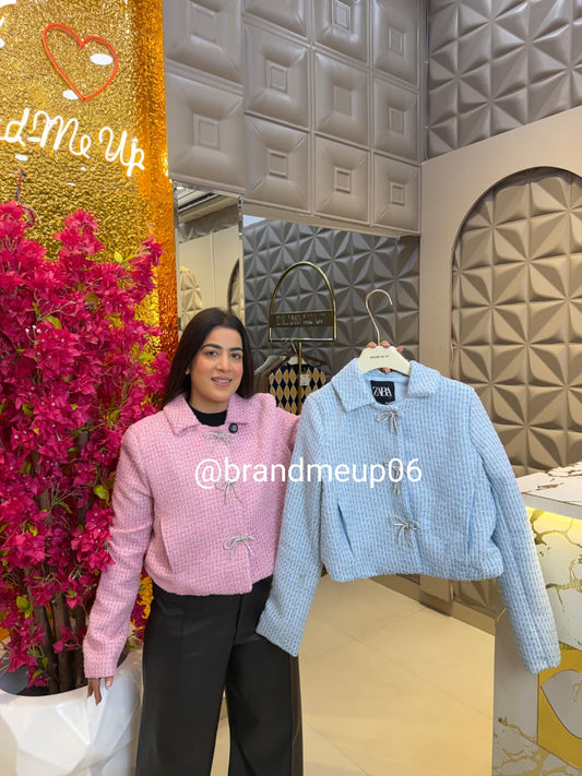 CUTE BOW TWEET JACKET (IMP-648)