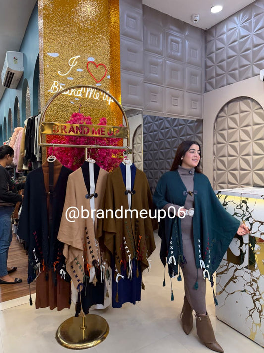 WOOLEN DRESS WITH DESIGNER SHAWL AND BELT (IMP-655)