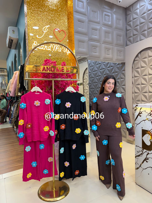 CUTE FLOWER WOOLEN DRESS (IMP-658)