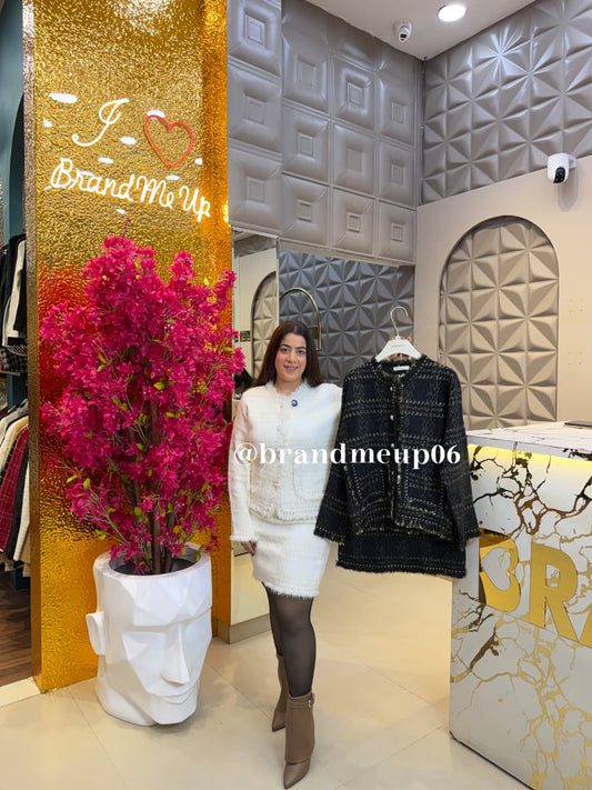 WOOLEN ZIGZAG SKIRT SET (CODE-906)