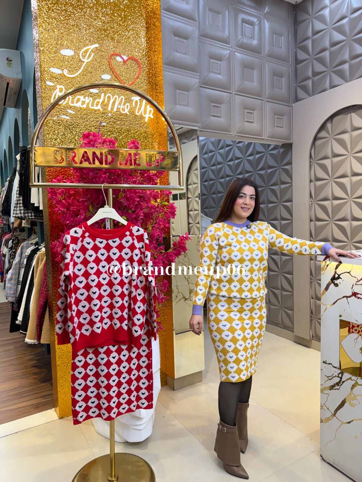 WOOLEN PRINTED SKIRT SET (IMP-682) BOW