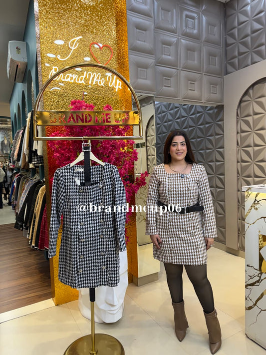 TWEED DRESS WITH BELT (IMP-686)