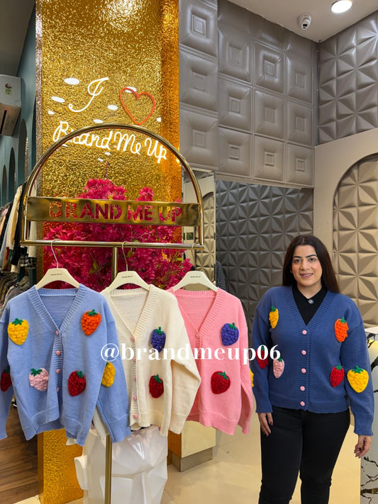 COLORFULL STRAWBERRY CARDIGAN (IMP-688)