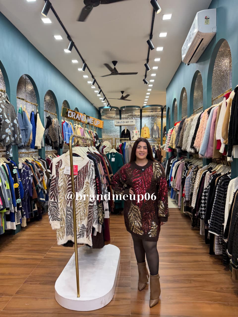 PARTYWEAR SEQUENCE WOOLEN DRESS (IMP-691) TROPO