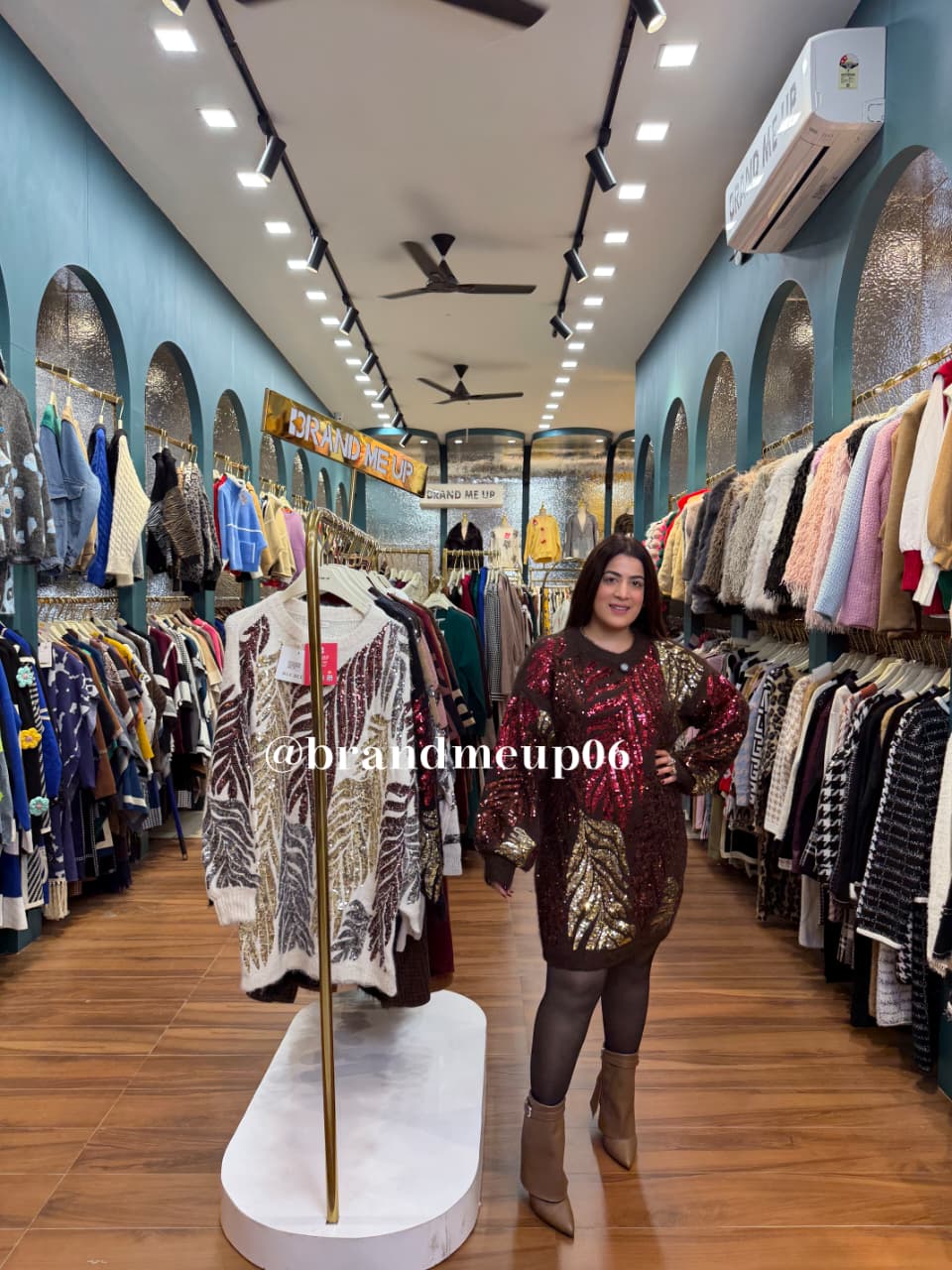 PARTYWEAR SEQUENCE WOOLEN DRESS (IMP-691) TROPO