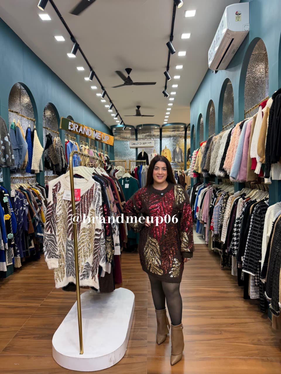 PARTYWEAR SEQUENCE WOOLEN DRESS (IMP-691) TROPO