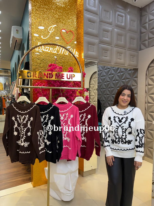 WOOLEN EMBO SWEATER (IMP-704)