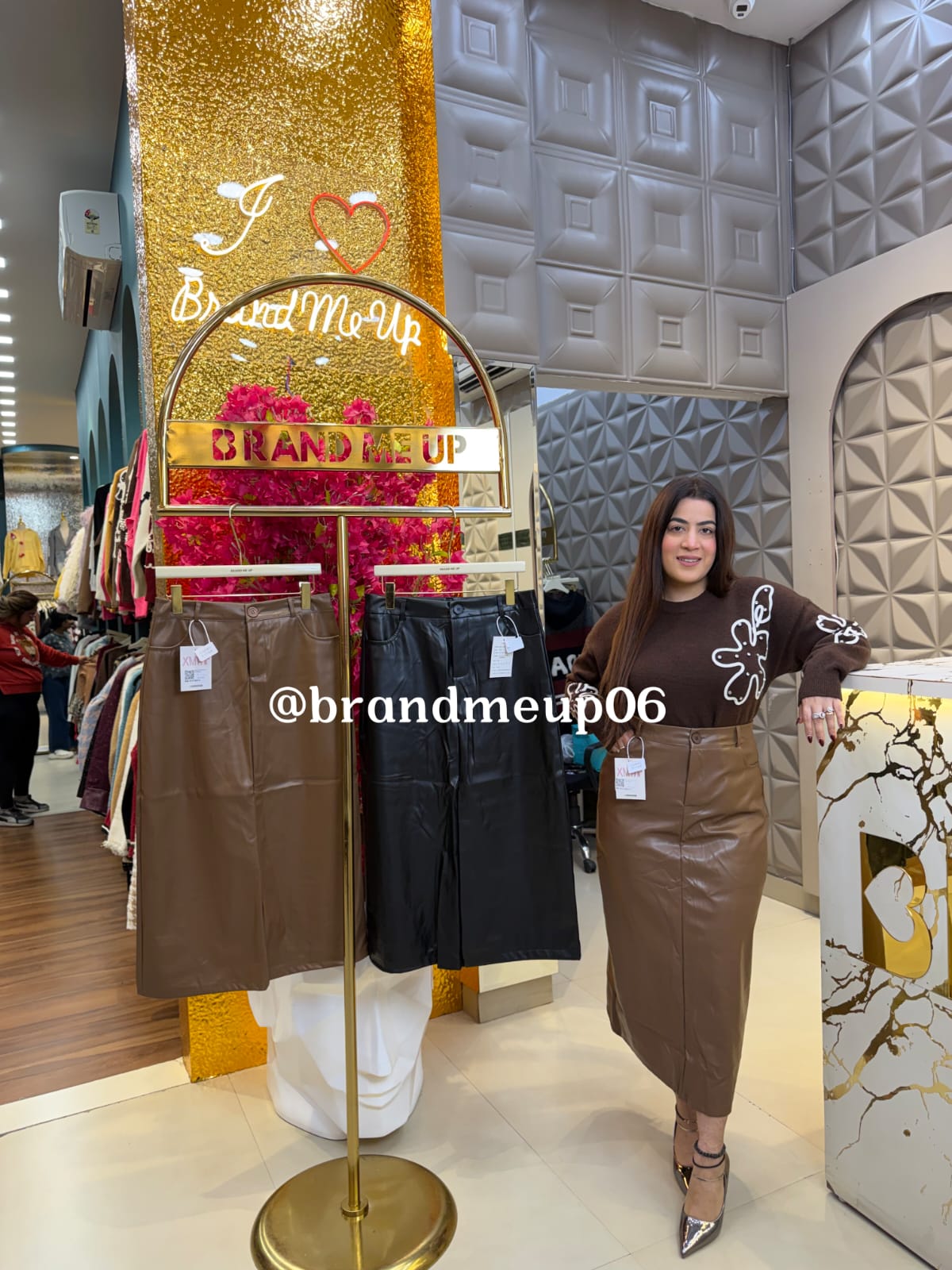 LEATHER HIGH WAIST SKIRT (CODE-8924) (IMP-707)