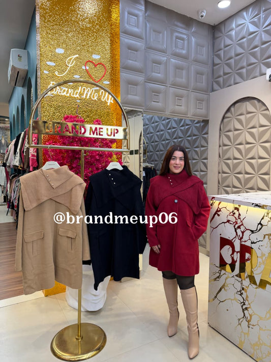 WOOLEN COAT WITH DETACHABLE HIGH NECK (IMP-711)