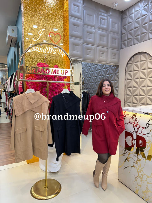 WOOLEN COAT WITH DETACHABLE HIGH NECK (IMP-711)