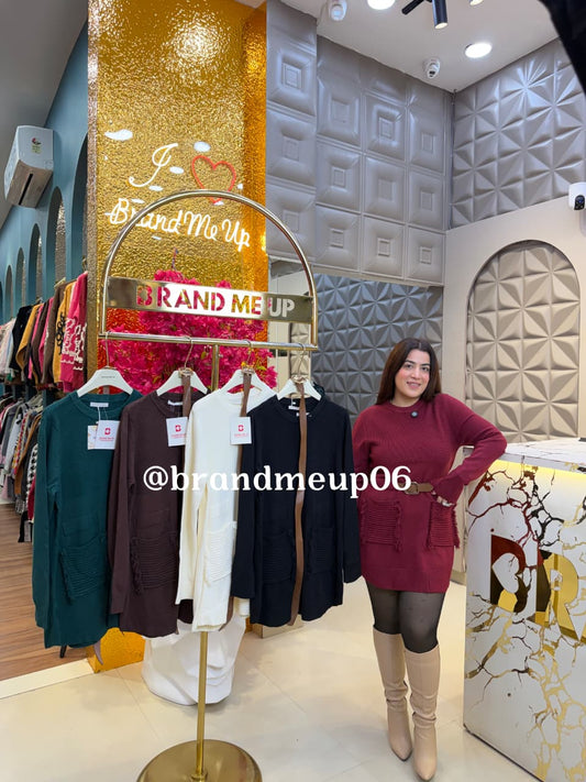 WOOLEEN DESIGNER DRESS WITH POCKET AND BELT (IMP-713)