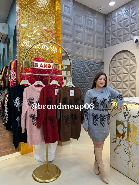 WOOLEN DRESS WITH BELT (IMP-720)