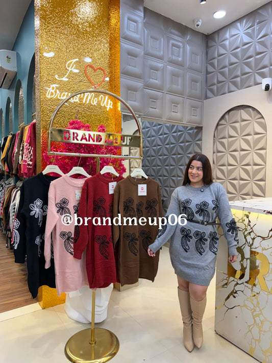 WOOLEN DRESS WITH BELT (IMP-720)