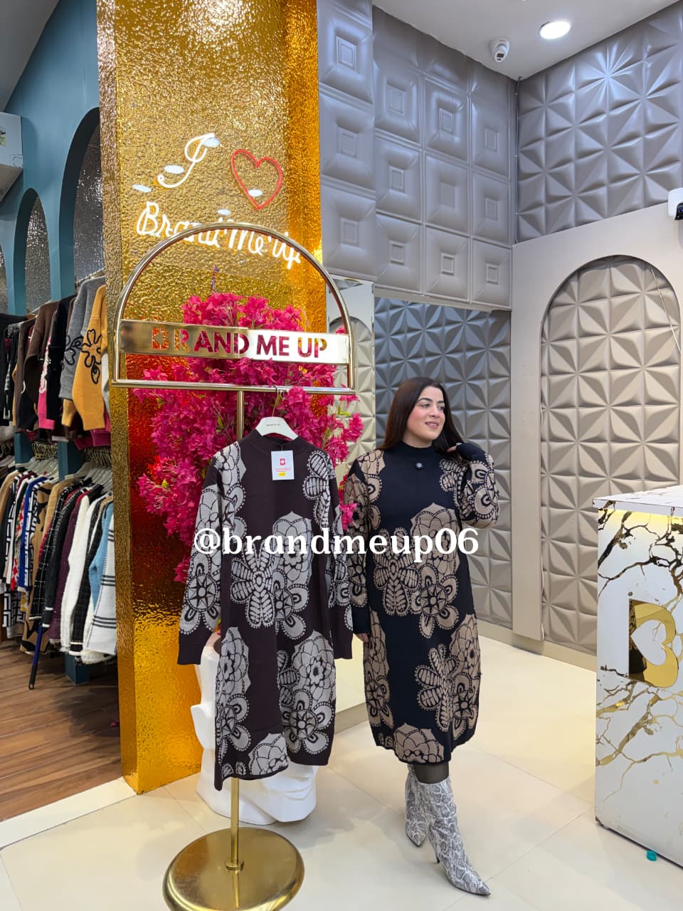 WOOLEN PRINTED DRESS (IMP-749) FLOWER