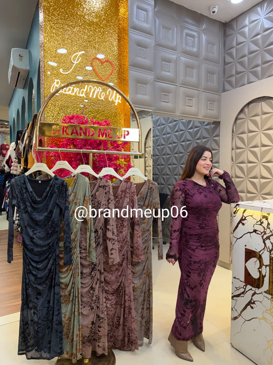 BUTTERFLY POWERNET DRESS WITH LINING (DRESS-342)