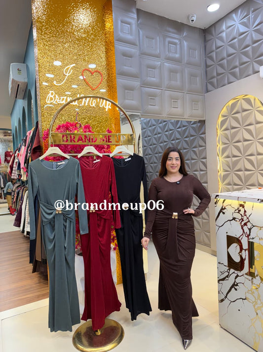 PARTYWEAR SLIMFIT DRESS WITH BROOCH (PRM-806)