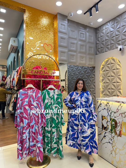 COTTON PRINTED DRESS WITH POCKETS (PRM-808)