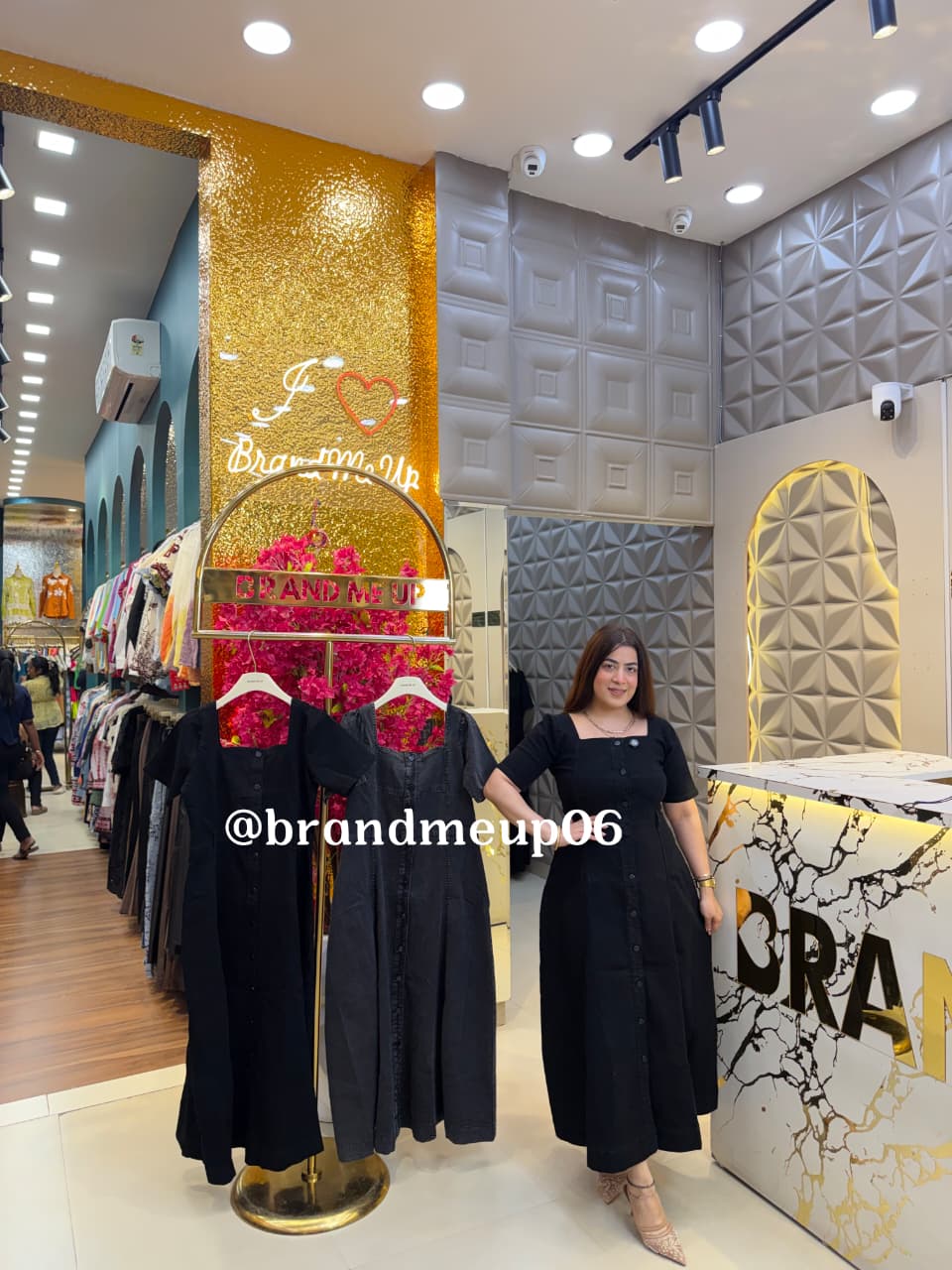 DENIM DRESS WITH FRONT BUTTON (PRM-836)