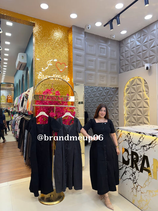 DENIM DRESS WITH FRONT BUTTON (PRM-836)