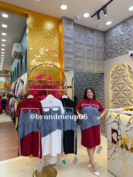 DENIM DRESS WITH ADJUSTABLE WAIST (PRM-838)