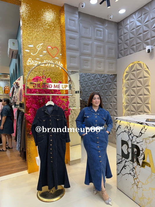 DENIM FISHCUT DRESS (PRM-850)