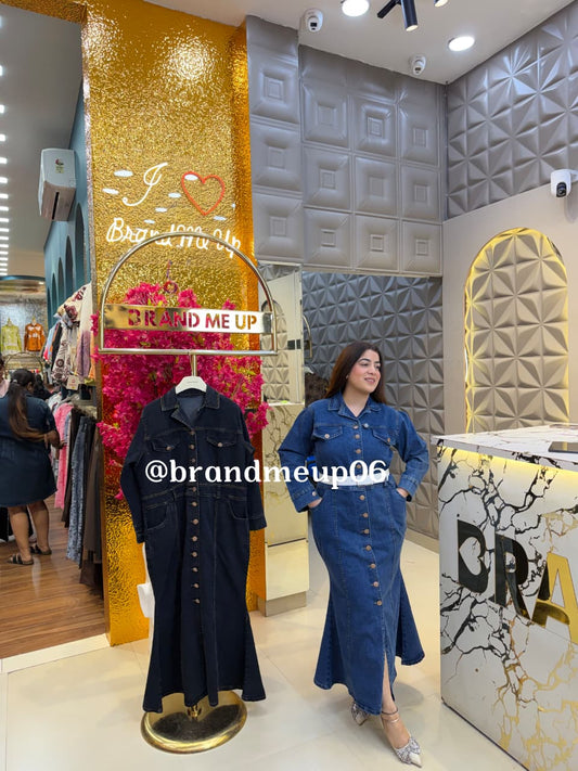 DENIM FISHCUT DRESS (PRM-850)