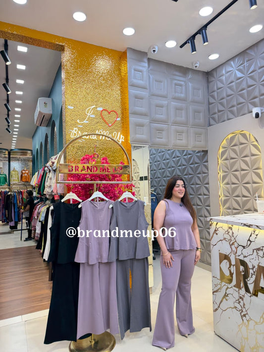 Peplum Top With Pant (PRM-856)