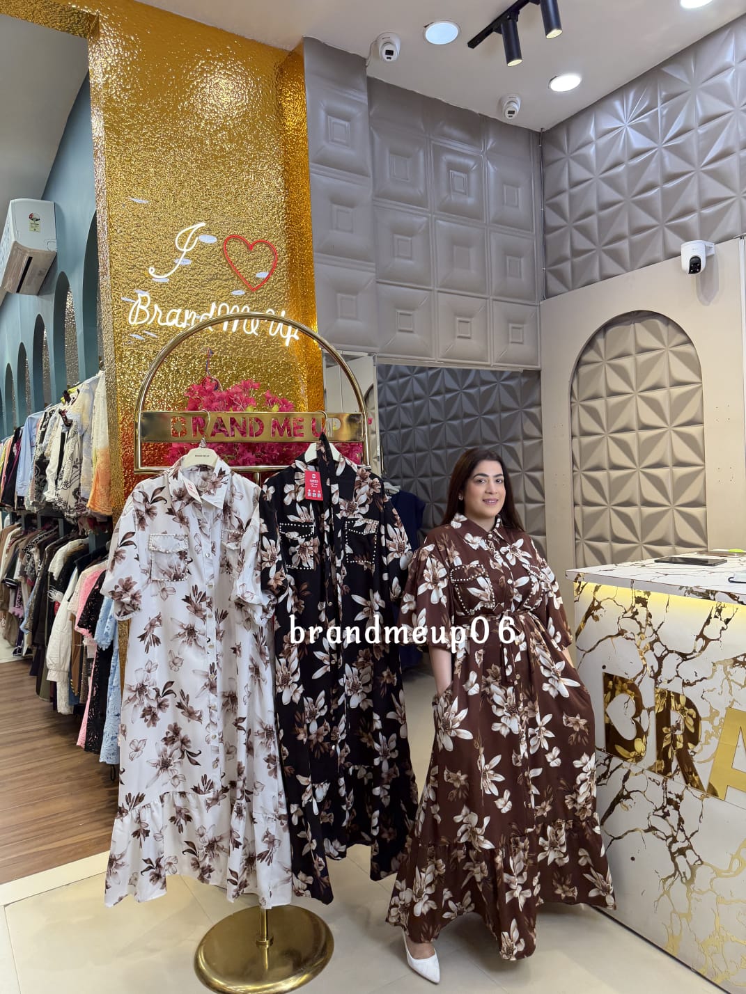 PREMIUM PRINTED PEARL DRESS WITH POCKET (PRM-903)