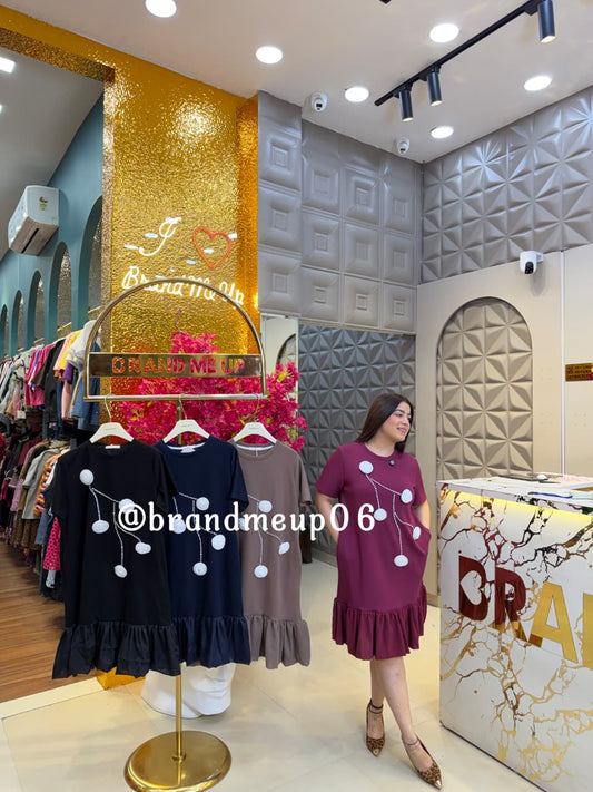 ‘ZENA’ CUTE FRILL DRESS WITH POCKET (SKU-04) (CODE-7503)