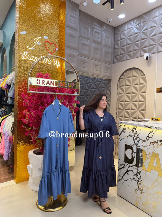 ‘DARLING’ DENIM DRESS WITH POCKET (SKU-39) (CODE-2557)