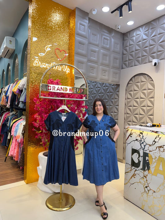 ‘SWEETIE’ DENIM DRESS WITH POCKET (SKU-40) (CODE-8890)