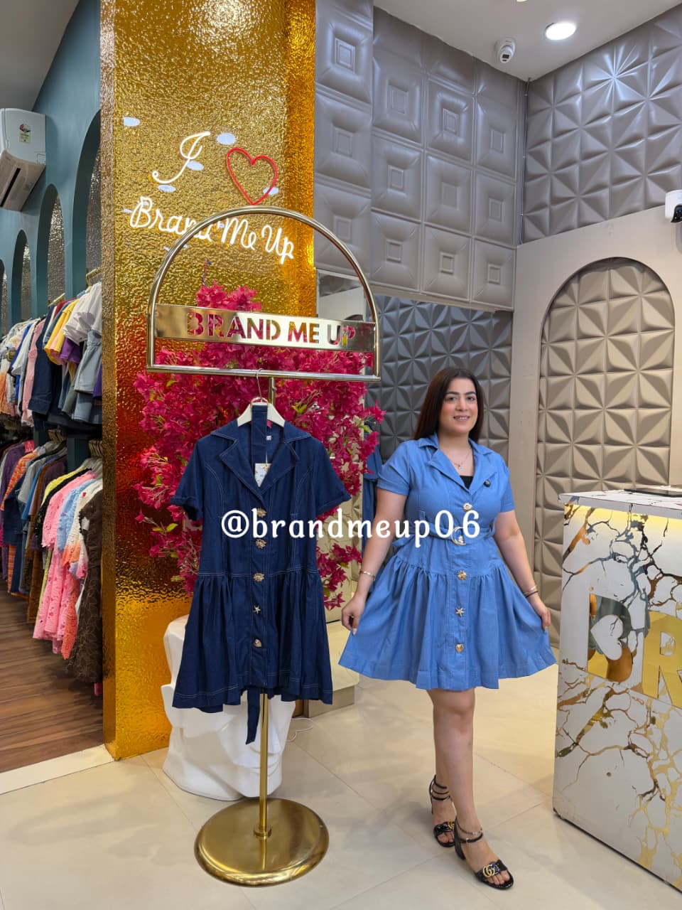 ‘CANDY’ DENIM FRILL DRESS WITH BELT (SKU-43) (CODE-0026)