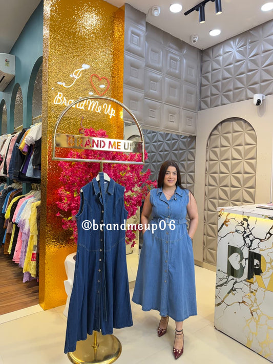 ‘SOFTIE’ DENIN DRESS WITH BELT (SKU-46) (CODE-99125)