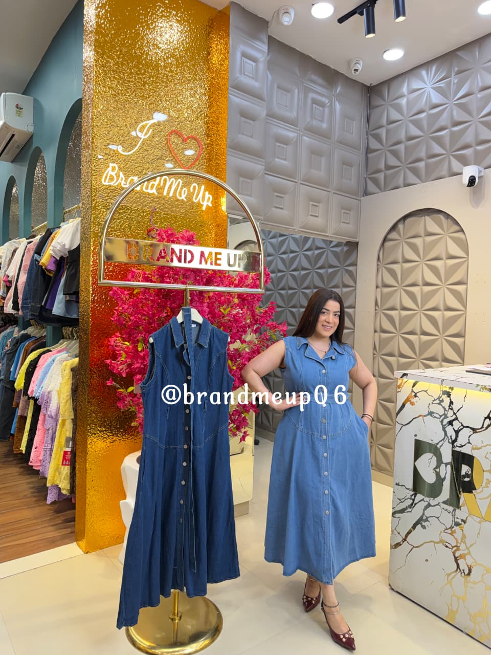 ‘SOFTIE’ DENIN DRESS WITH BELT (SKU-46) (CODE-99125)