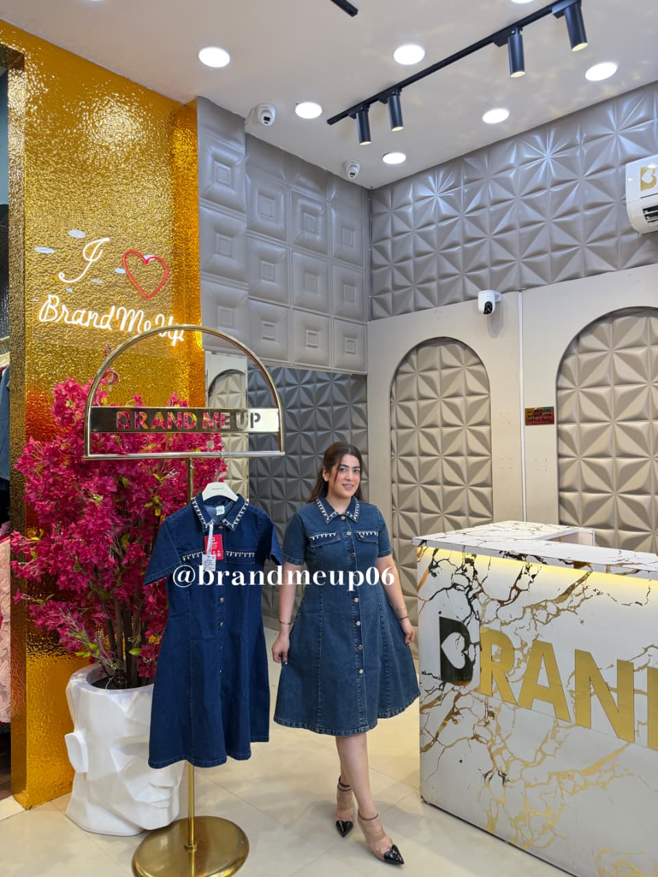 ‘ARYA’ PREMIUM DENIM RHINESTONE DRESS (SKU-177)