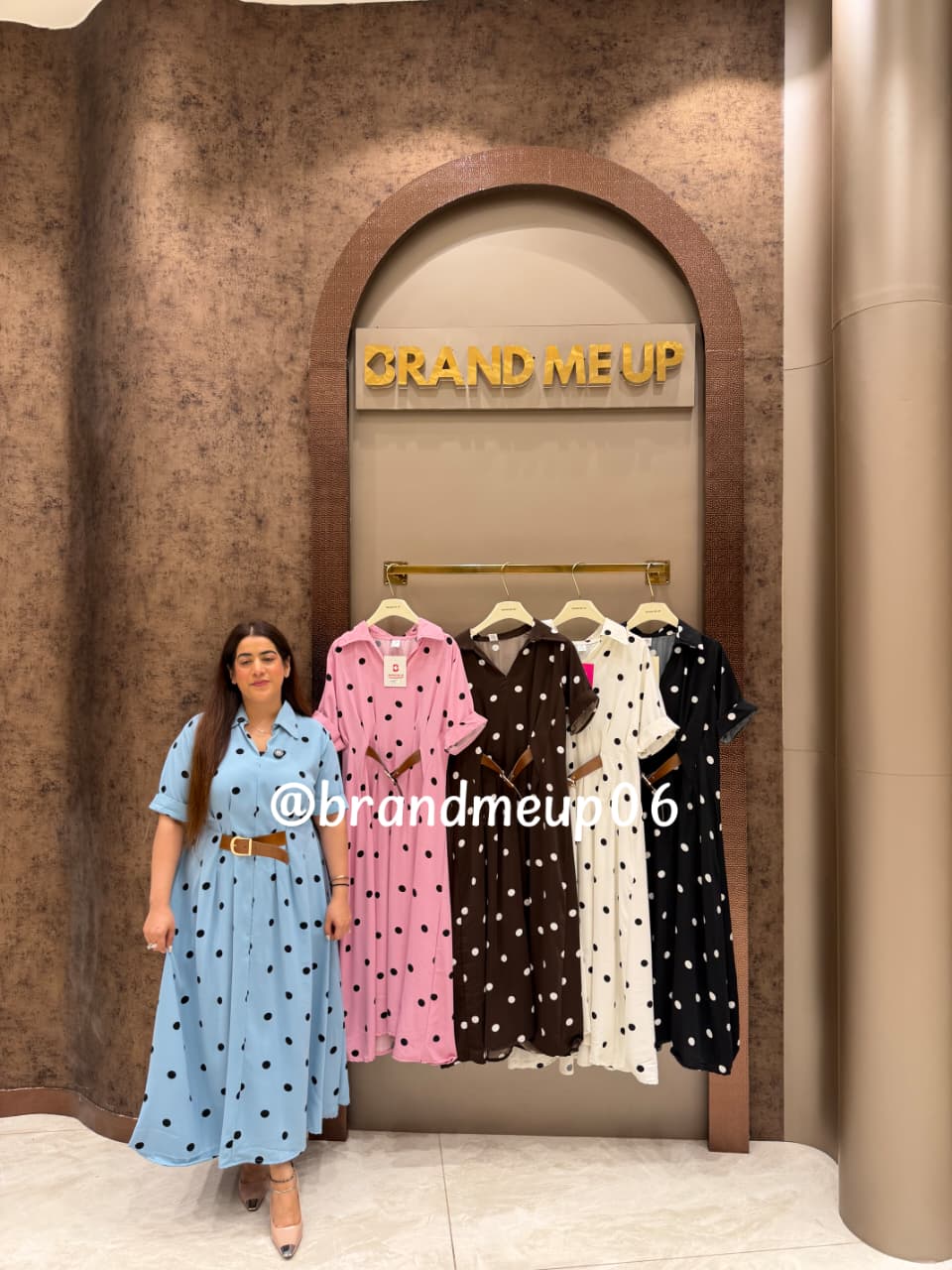 ‘DROP’ POLKA DRESS WITH FRONT BELT (SKU-302)