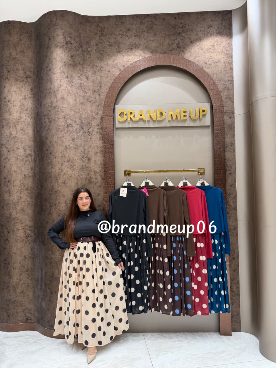 ‘RAW’ 3PCS POLKA SKIRT SET(SKU-305)