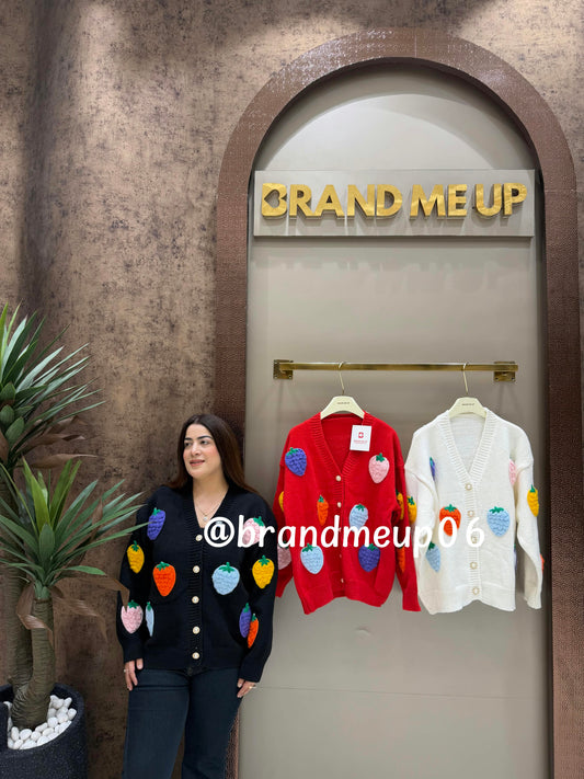 STRAWBERRY CARDIGAN (IMP-694) 5 BUTTONS