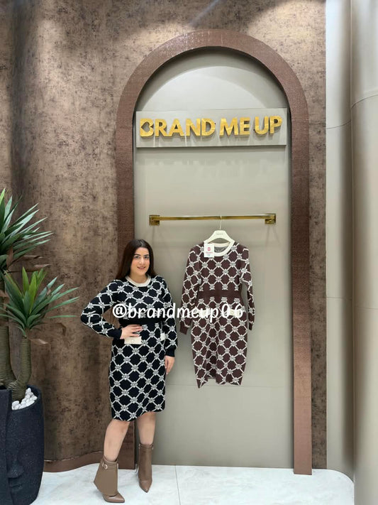 PRINTED WOOLEN DRESS (IMP-638)