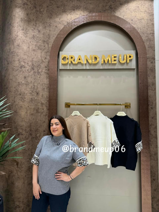 SHOULDER BUTTON WOOLEN TOP (IMP-622)
