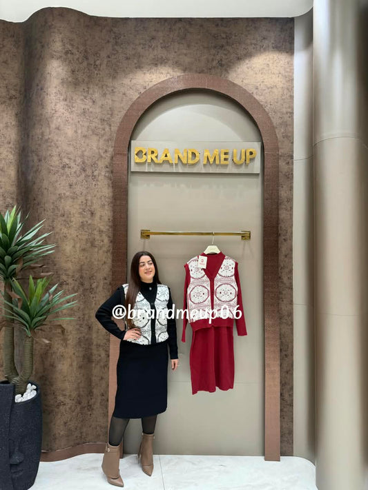 Woolen Dress With Cardigan (IMP-380)