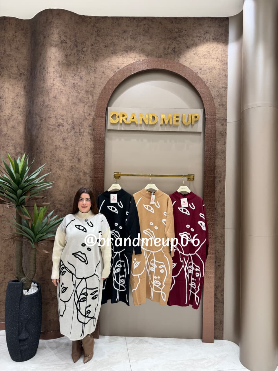 WOOLEN LONG DRESS FACE DESIGN (IMP-474)