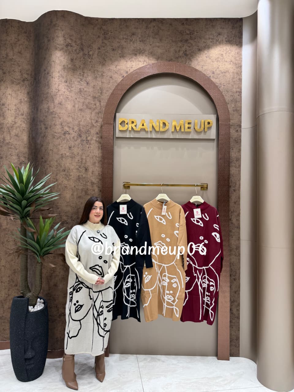 WOOLEN LONG DRESS FACE DESIGN (IMP-474)
