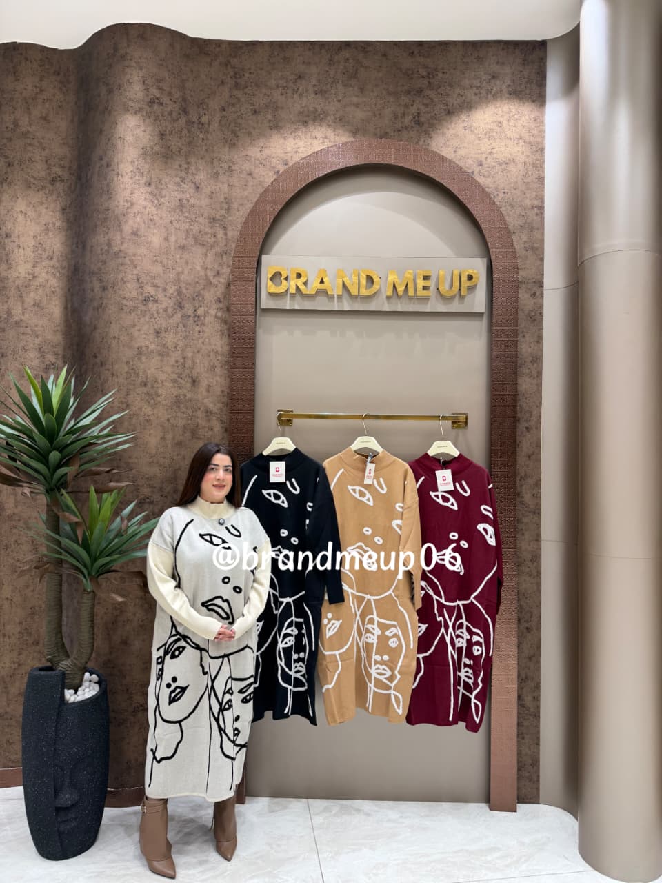 WOOLEN LONG DRESS FACE DESIGN (IMP-474)